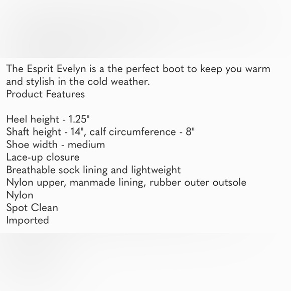 NWT  Esprit Women Waterproof Evelyn Boots 6 - Picture 2 of 9